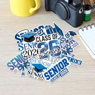 Imagem de Conjunto de 10 adesivos para idosos 2026 – adesivos motivacionais de formatura para estudantes da turma de 2026, meninos ou meninas – decalques de vinil para laptops, garrafas de água, telefones