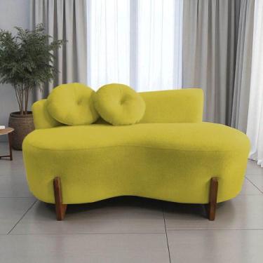 Imagem de Namoradeira Sofá Feijão Lounge Orgânica Veludo Amarelo - Mansão Decor