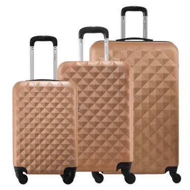 Imagem de Kit Conjunto 3 Malas Rígidas 360 Mala de bordo 10kg Média 23kg e Grand