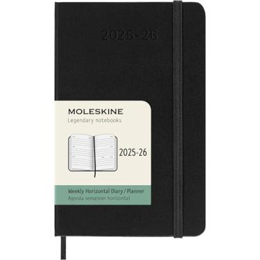 Imagem de Moleskine Classic 18 Month 2025-2026 Weekly Horizontal Planner, Hard Cover, Pocket (3.5" x 5.5"), Black, 208 pages