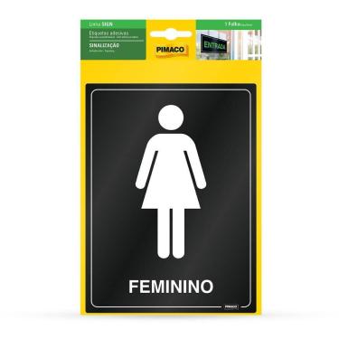 Imagem de Etiqueta sinalização Banheiro Feminino 13,8x18,5cm - Pimaco