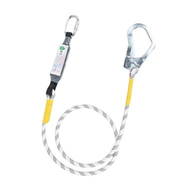 Imagem de harayaa Cordão de segurança, cinto de segurança de trabalho de cinco pontos com mosquetão, equipamento de proteção para trabalho em altitudes elevadas, cerca, Gancho Simples de 2 M