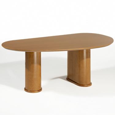 Imagem de Mesa de Jantar 6 Lugares Orgânica Ourense 180x100 cm Madeira Maciça M04 Castanho - Lyam Decor