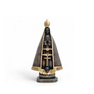 Imagem de Imagem Nossa Senhora Aparecida 30 Cm Em Gesso Cor Cinza Decorativa Rel