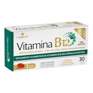 Imagem de Vitamina B12 (30 Cápsulas) - vitamina que pertence ao complexo B, participa do metabolismo de uma série de carboidratos e ácidos graxos