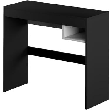 Imagem de Mesa Para Escritório Escrivaninha Computador com Nicho 91x76cm em Mdf Reforçado 15mm Preto