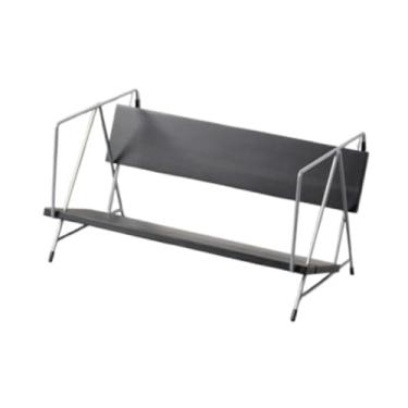 Imagem de KiBcsLic Estante de mesa para livros, porta-revistas, decoração, pequeno organizador de mesa de metal, prateleira de armazenamento de madeira para sala de, Preto