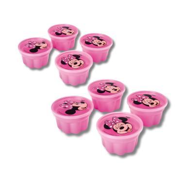Imagem de Kit 8 Formas de Gelatina Ludico Minnie Rosa Plasútil Infantil 150ml -17446
