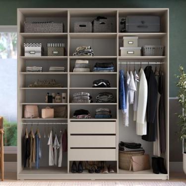 Imagem de Closet Casal 100% MDF BP 208,5cm 3 Gavetas Sion - RR Móveis