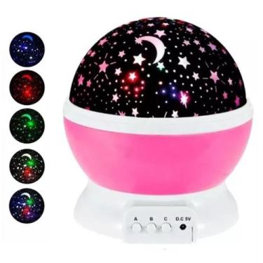 Imagem de Luminária Projetor Infantil Ceu Lua Estrela Peixes Giratória - DropJT,