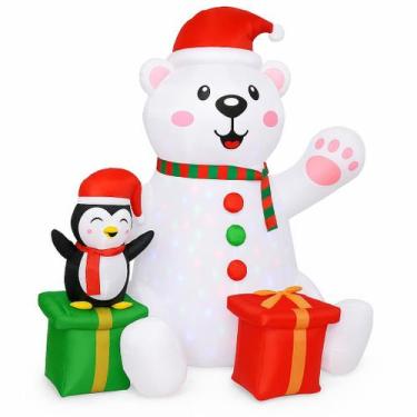 Imagem de Decoracao De Natal Inflavel Urso Chapeu De Papai Noel - Evolution