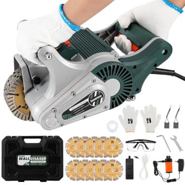 Imagem de Huanyu Máquina de corte de ranhura de parede de moldagem única elétrica de liga de magnésio 4800W 400 W 40 mm para parede de tijolo de cimento e concreto de mármore com caixa de transporte de 110 V