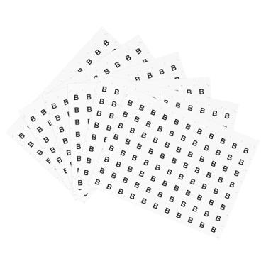 Imagem de uxcell Adesivos de letras redondas, 25 mm de diâmetro letra B autoadesivo PVC à prova d'água 500 peças, palavra preta/fundo branco