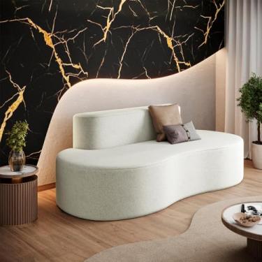 Imagem de Sofá Curvo 3 lugares Orgânico Loom Bouclê 1,80m Sala Balaqui Cor:bege