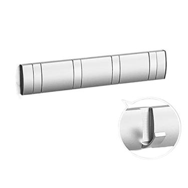 Imagem de Cabide montado na parede ganchos de parede cabide de toalha dobrável instalação sem unhas ganchos de parede cabide de parede suporte de roupas casacos para parede banheiro cabideiro montado na parede