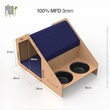 Imagem de Casinha Gato Arranhador Comedouro Casa Caminha Com Arranhador Carpete 