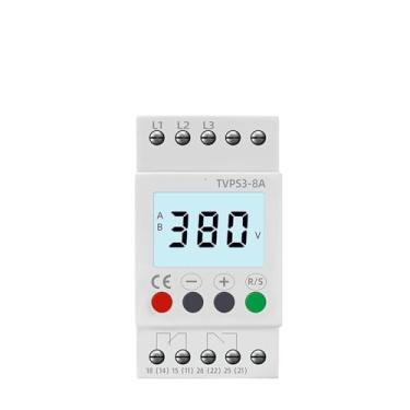 Imagem de 3 fases 380 VCA ajustável sob sobretensão protetor de monitoramento de tensão medidor sequência de proteção relé tensão desequilíbrio