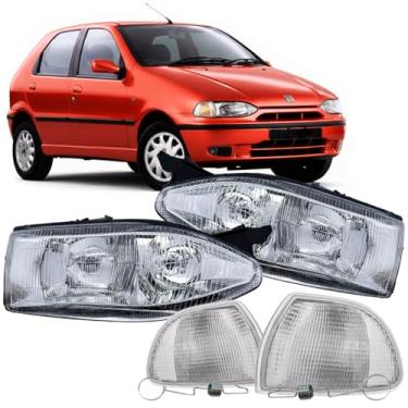 Imagem de Par Farol Palio Siena Strada Foco Duplo + Piscas 1999 À 2002