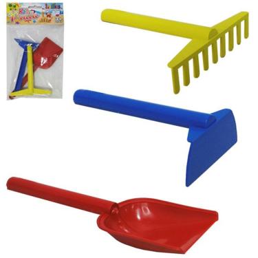 Imagem de Kit Praia Com Pa + Ancinho / Rastelo Colors 3 Pecas