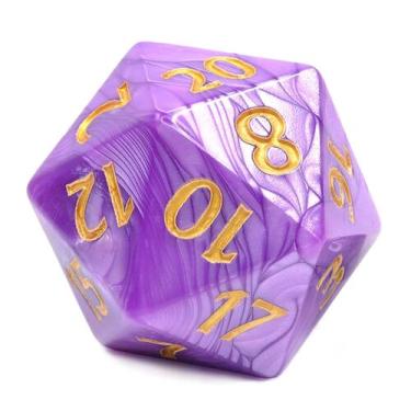 Imagem de Dice Handan D20 poliédrico gigante 55 mm acrílico roxo-pérola