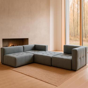 Imagem de Sofa modular 4 lugares Burgos - COLISEU - COLISEU ESTOFADOS, Cinza