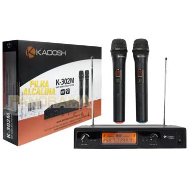 Imagem de Microfone Sem Fio Duplo Kadosh K302M + Espumas