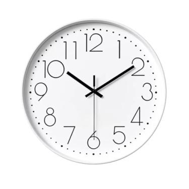 Imagem de Relógio de Parede Moderno 20cm Silencioso – Decoração para Sala, Quarto e Cozinha(BRANCO)