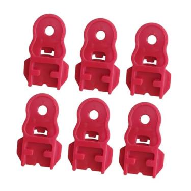 Imagem de KiBcsLic Abridor de latas manual fácil de usar, 6 peças, compacto, leve, portátil, à prova de vazamentos, ferramenta abridora de anel superior para praia, Vermelho