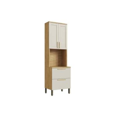 Imagem de Paneleiro De Cozinha Modulado Riesling C- 4 Portas E 1 Nicho P- Forno 70cm Amendoa-off White - Ronipa