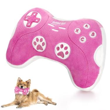 Imagem de MTERSN Brinquedos engraçados para cães pequenos – brinquedo de mastigação de pelúcia com controle de jogo com papel enrugado, brinquedos interativos fofos para filhotes de cachorro para brincar e