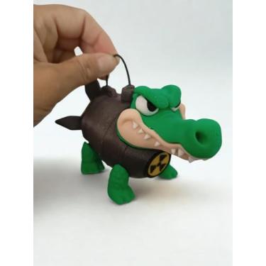 Imagem de Brinquedo Bombardino Crocodilo Colecionável 3D, Meme Brainrot Italiano