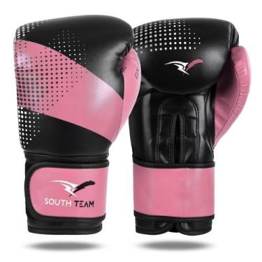 Imagem de Luva De Boxe Profissional Gold Pro South Team, Rosa, 14oz, PU