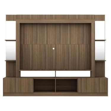 Imagem de Rack com Painel Tv 65 Prateleiras com Espelho Oslo Madeirado