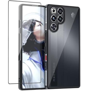 Imagem de QUIETIP Capa para RedMagic 11 Pro com protetor de tela, capa rígida transparente à prova de choque, preta