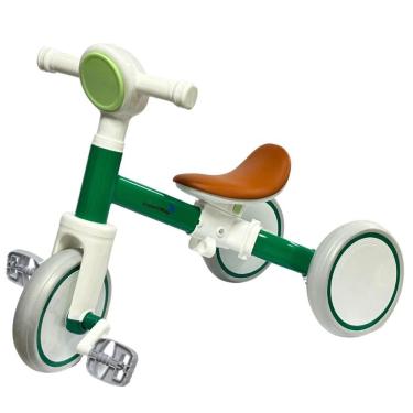 Imagem de Bicicleta Infantil Equilíbrio 2 em 1 Triciclo 3 Rodas sem Pedal Coordenação Verde Importway Bw310vd