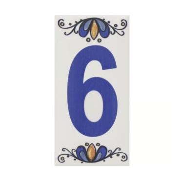 Imagem de Número Residencial Cerâmico Gabriela 15cm Número N°6