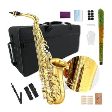 Imagem de YoungMonic Saxofone Alto E Flat para Adultos, Kit Completo com Estojo de Transporte, Correias de Bocal, Palhetas, Saxofone, Kit para Iniciantes