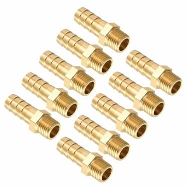 Imagem de Kozelo Pacote de 10 acessórios de mangueira de latão para mangueira de 10 mm para M12 x 1,25 acessórios machos para máquinas domésticas, banheiras de massagem e sistemas de irrigação