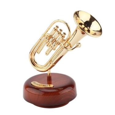 Imagem de Caixa de música giratória para trompete de plástico com aparência de l