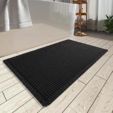 Imagem de Tapete de banho AMOAMI Waffle Super Absorvente Antiderrapante 45x75cm 