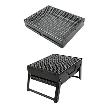 Imagem de Mini Churrasqueira Portatil Dobravel Para Apartamento Camping Maleta Churrasco 44x29cm