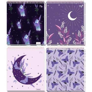 Imagem de Caderno 1X1 Capa Dura FLIP Feminino Vertical 80 Folhas - 4 Capas Sorti