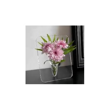Imagem de 1 vaso de moldura fotográfica fino painel transparente suporte de flores hidropônico para mesa de escritório, sala de estar, exibição de entrada, transparente