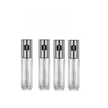 Imagem de Spray Borrifador Dosador 2 em 1 Azeite Vinagre Oléo Vidro Modelo Galheteiro Cozinha 470ML (Prateado 4 PÇS)