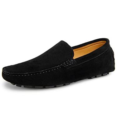 Imagem de Mocassim masculino Go Tour Penny mocassim mocassim para dirigir sem cadarço mocassim mocassim sapatos de barco, Preto, 9.5