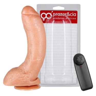 Imagem de Prótese Com Escroto Vibro E Ventosa 24 X 5Cm Dildo Gigante para Fantasias e Estimulação JCVBG