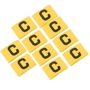 Imagem de 10Pcs Exercício Correndo Futebol Header Jogo Brassard Armband Elastic Paste Winding C Palavra Amarelo Rosa Nylon Elastic Futebol Futebol Bola Brassard (Amarelo)