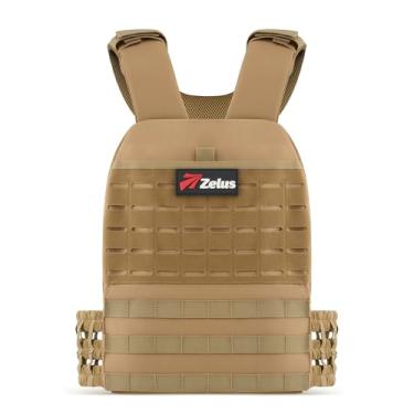Imagem de ZELUS Colete tático pesado, colete de treinamento com painéis MOLLE bolso no peito, colete de peso para mulheres e homens com alças ajustáveis na cintura, equipamento de treinamento tático para