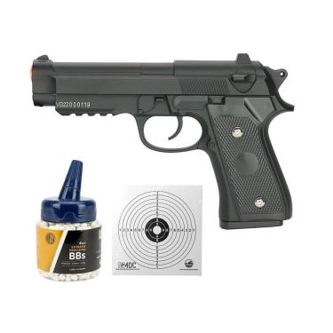 Imagem de Pistola Airsoft Pt92 V22 Full Metal Spring 6mm Bbs Alvo