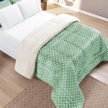 Imagem de Edredom Solteiro Coberdrom Sherpa/mantinha Petit Poa 1 Peça - Salvia